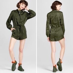 Hunter for Target Olive Green Satin Short Romper